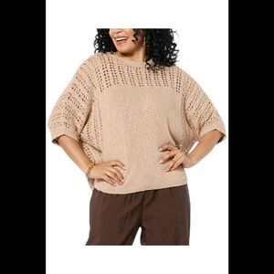LB70 by Lloyd Boston Women's Excursion Open Stitch Top Sand - Regular